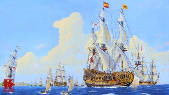 The Plate Fleet passing El Morro Fortress